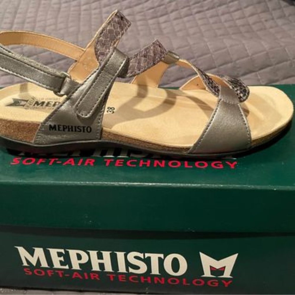 NEW Memphisto Adelie Sandals, Size 8, Steel color